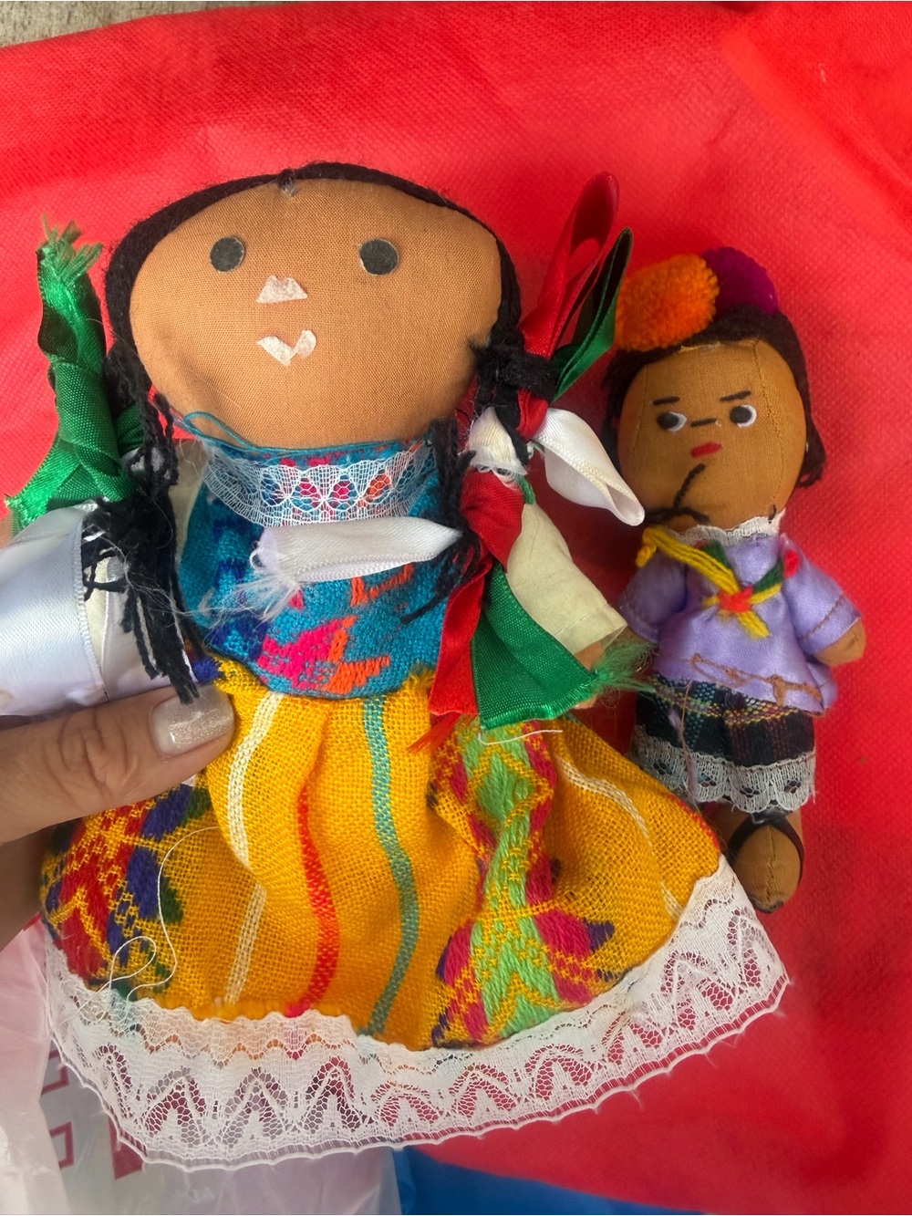 Handmade Yellow & Purple Traditional Kids Dolls - Set of 2